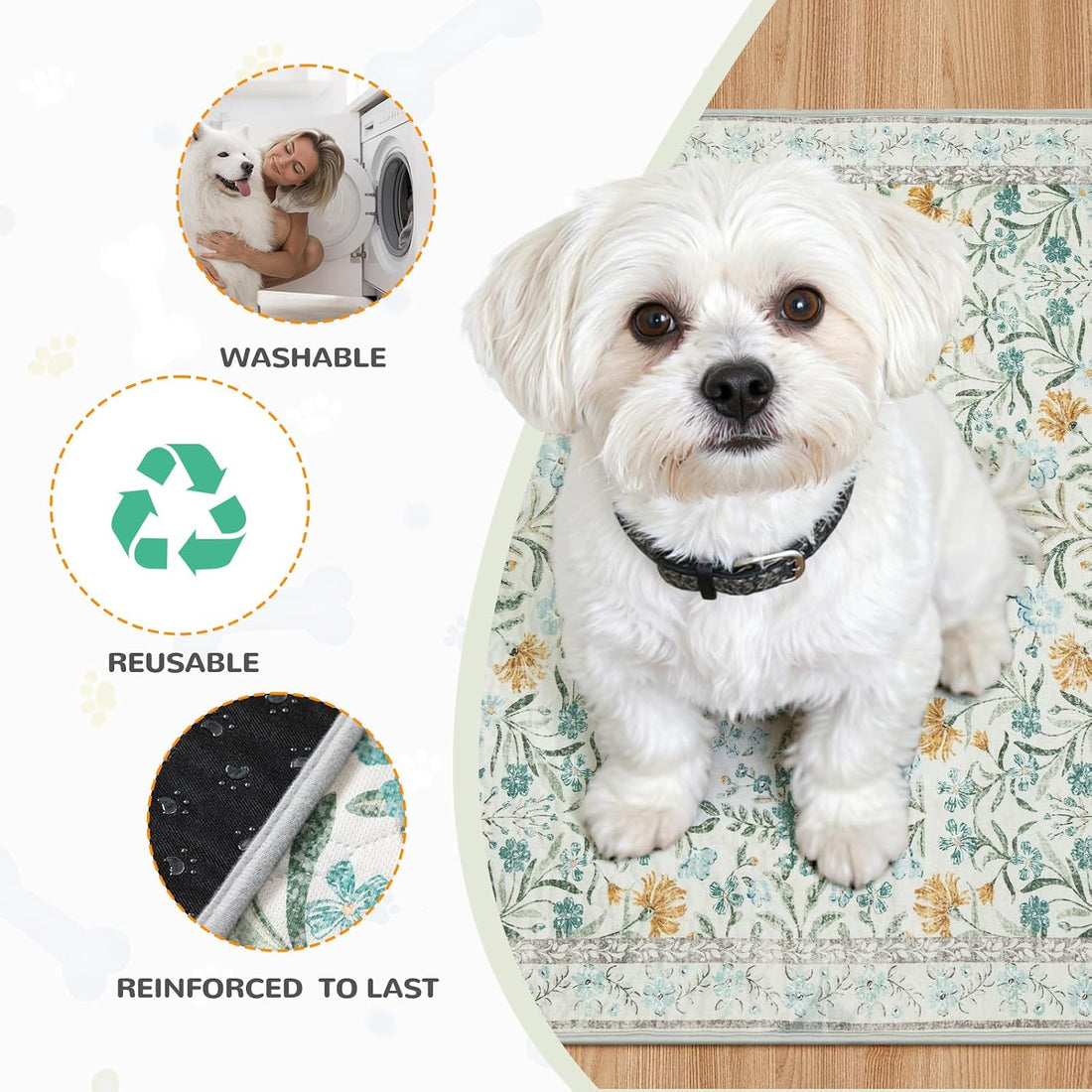 Lahome Washable Reusable Pee Pads for Dogs