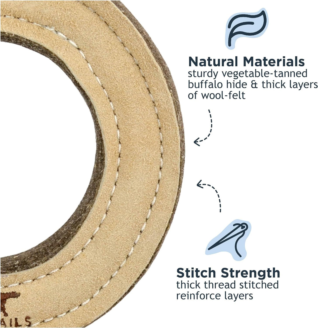 Tall Tails Ring Natural Leather Fetch Toy for Dogs