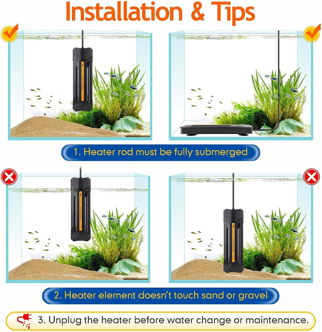 hygger 300W Aquarium Heater with Controller