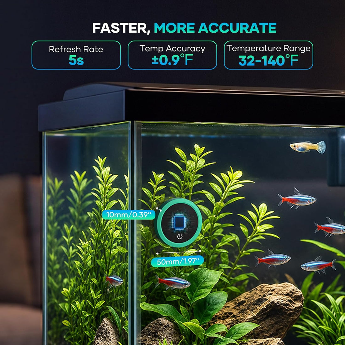 PAIZOO LED Aquarium Thermometer Digital