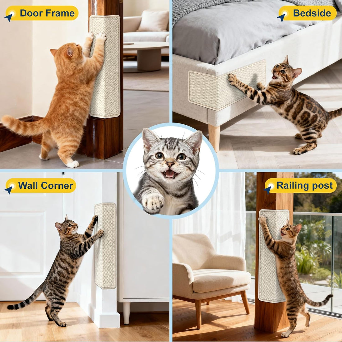 ENONCI Door Protector from Cat Scratching 19.6x7.8 Cat Wall Corner