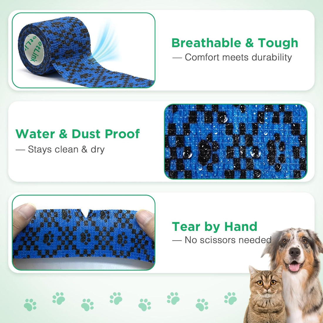 No Chew 2 inch Vet Wraps for Dogs 9 Rolls