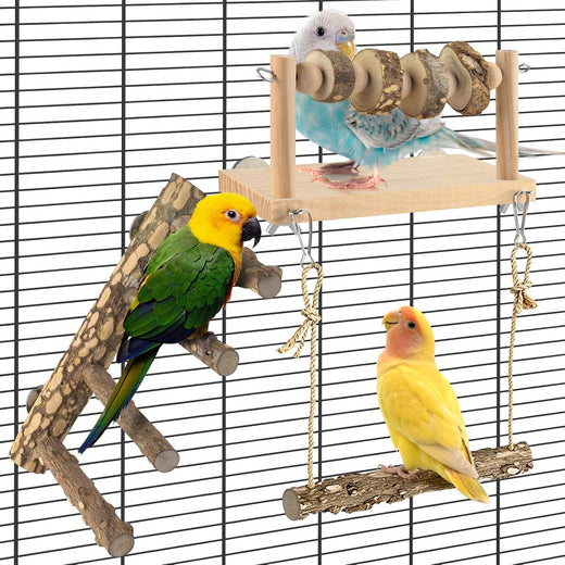 DBNESS 4 Pcs Bird Perch with Swing