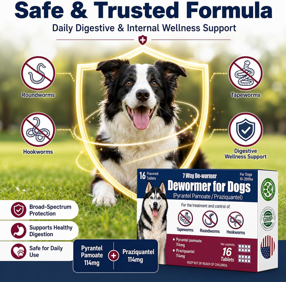 7-Way Dewormer for Dogs, Wormer for Tapeworms