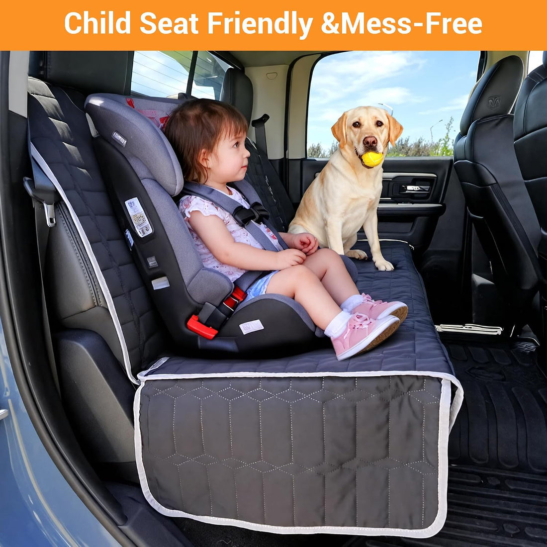 Reliadura Dog Car Seat Cover for Back Seat,Washable Bench Seat Cover
