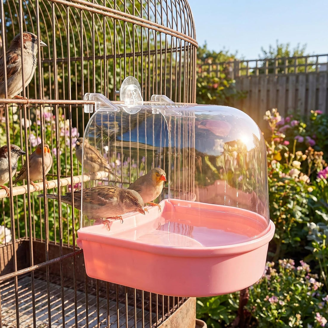 Honeydak 3 Pcs Bird Bath for Cage Parakeet Bath Hanging Box