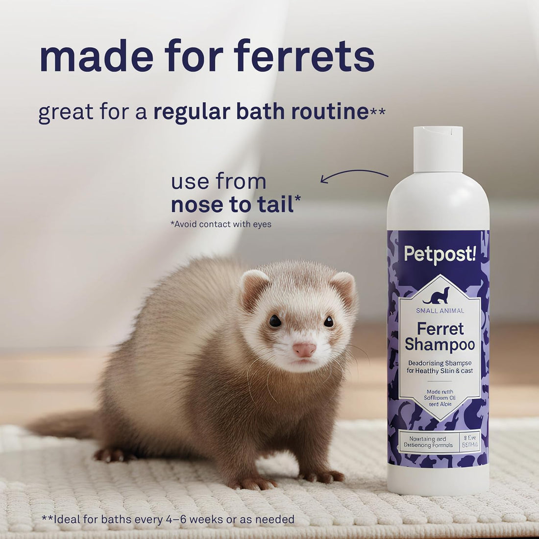 Petpost | Ferret Shampoo. Deodorizing & Moisturizing Formula