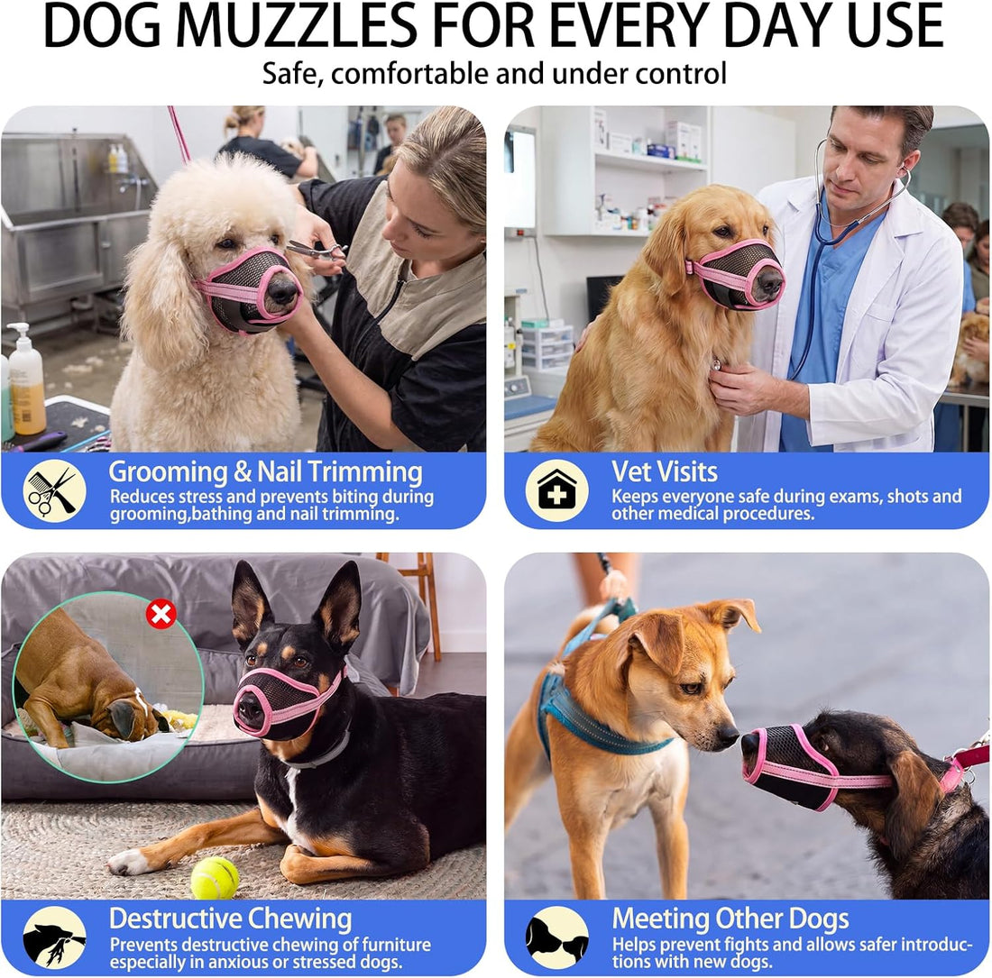 MIGOHI 2 Pack Dog Muzzle for Small Dogs,Soft Breathable Mesh