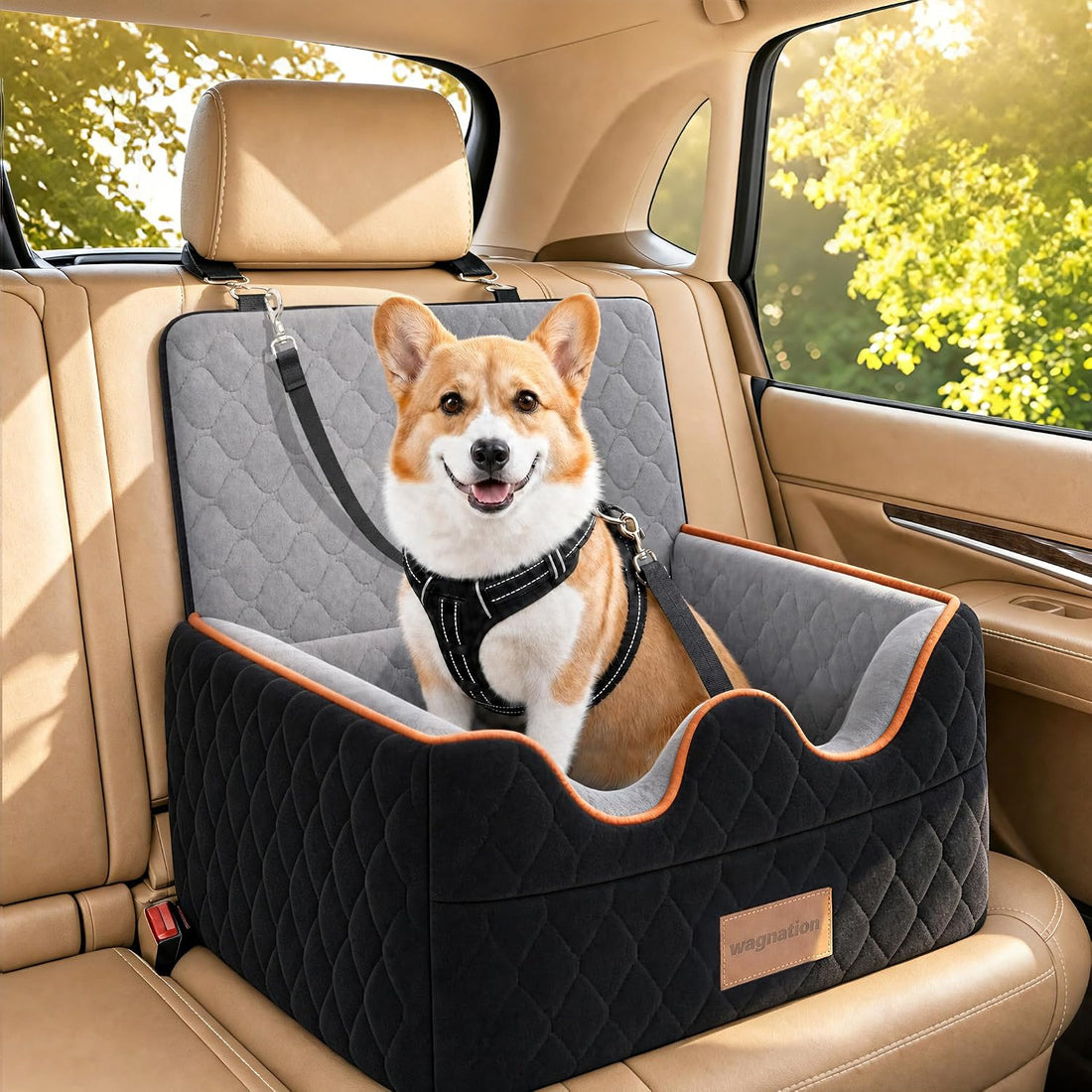 wagnation Dog Car Seat for Small/Medium Dogs Under 35lbs