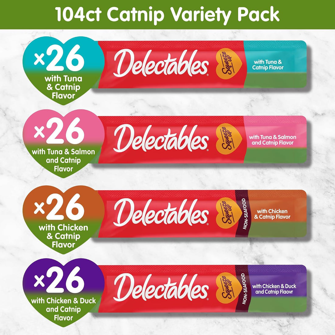 Delectables Squeeze Up Lickable Wet Cat Treats Catnip Variety Pack