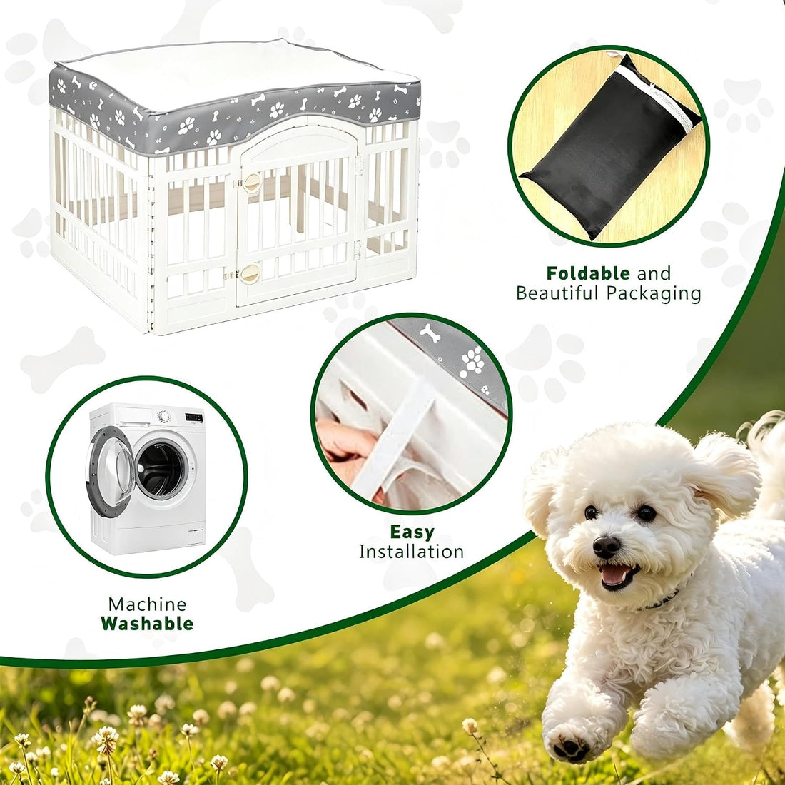 Dog Playpen Mesh Top Cover fits for 36" x 4-Panels,Dog Crate Cover