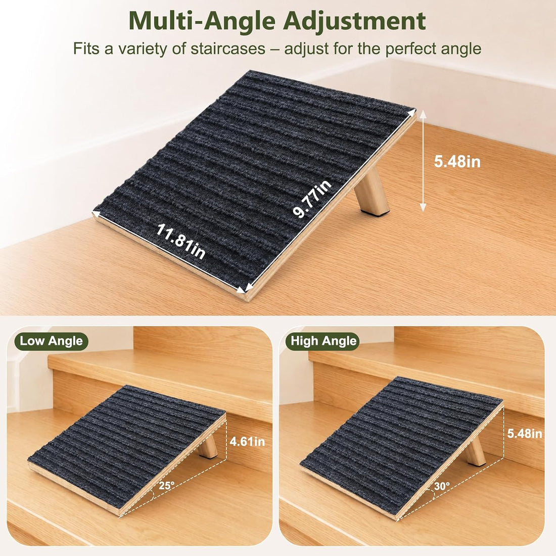 Vivifying Dog Ramp for Stairs, 4 Packs Anti-Slip Dog Stair Ramps
