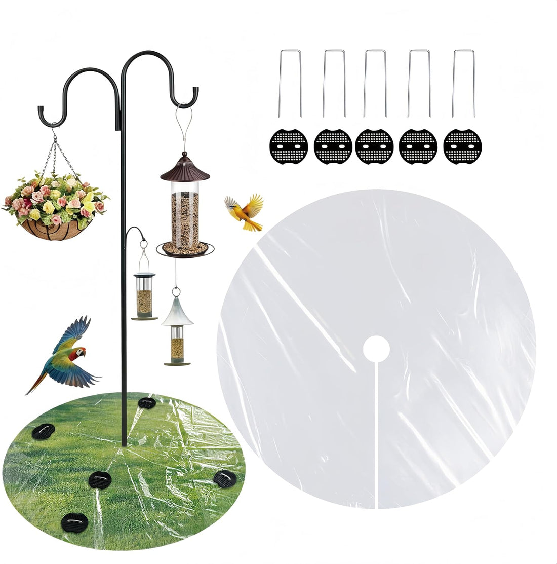 2 PCS 47.24 Inch Bird Seed Catcher for Pole