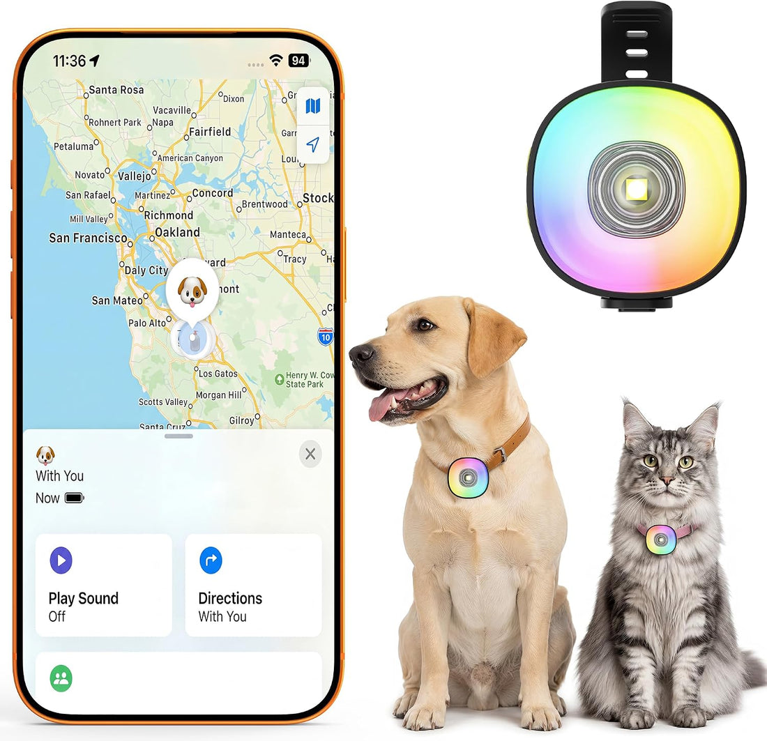 Zellar 2-in-1 Dog Tracker GPS with LED Light