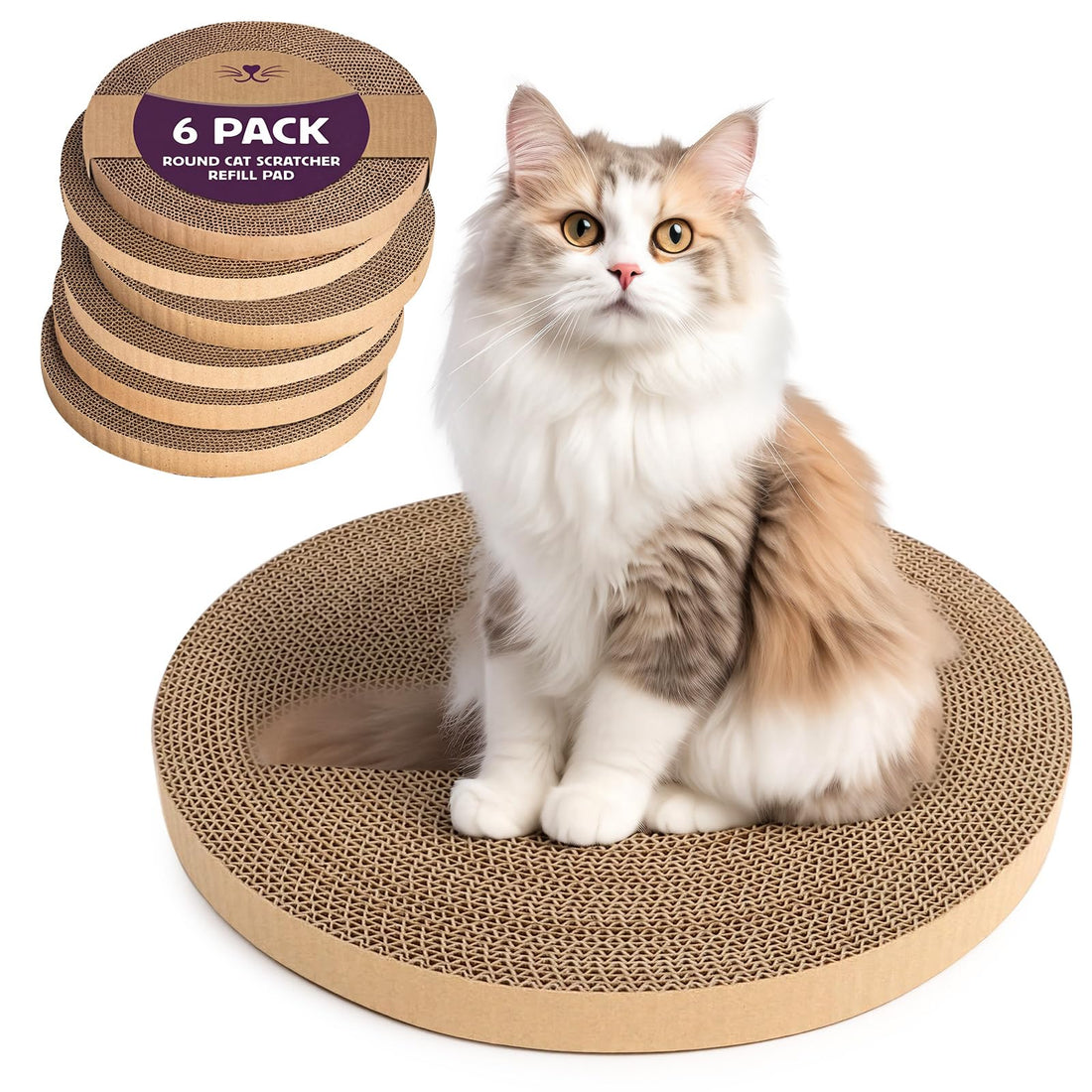 6pcs Cat Scratch Pad, Cat Scratcher Cardboard & Cat Scratching Pads