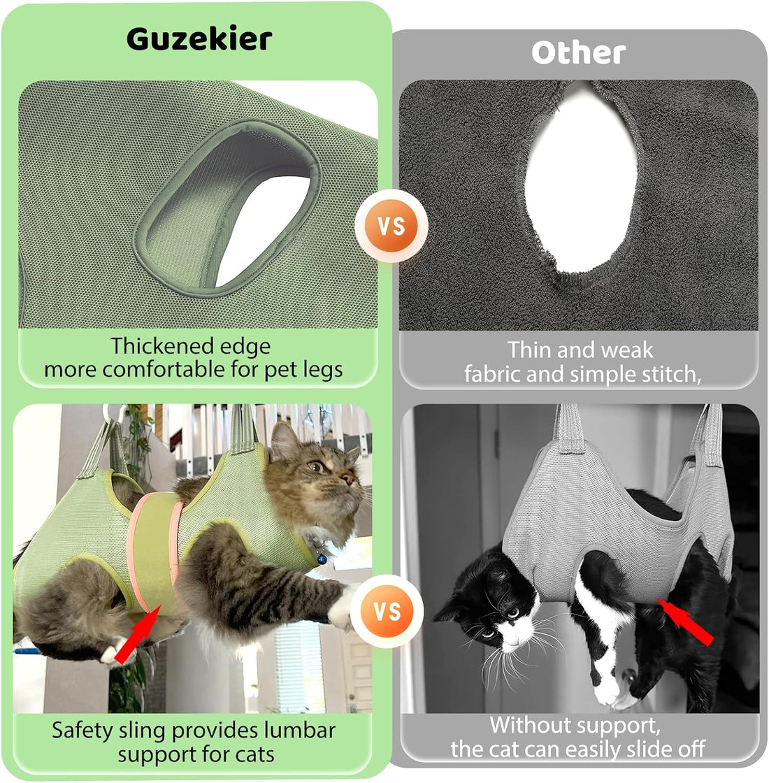 Guzekier Grooming Hammock Harness for Cats & Dogs