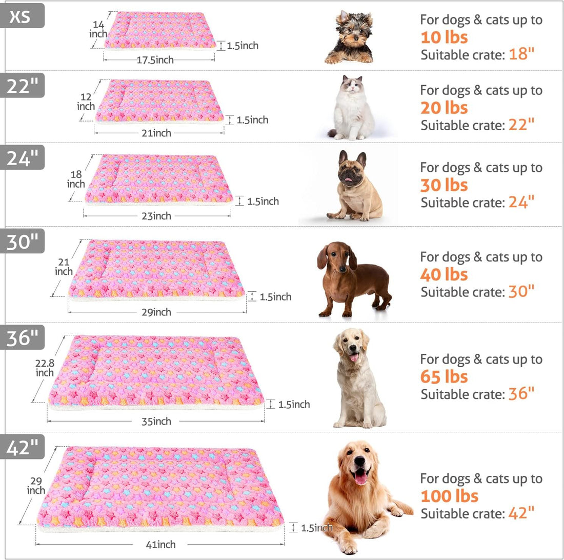 Mora Pets Dog Bed Crate Pad Ultra Soft Pet Bed with Cute Star Print
