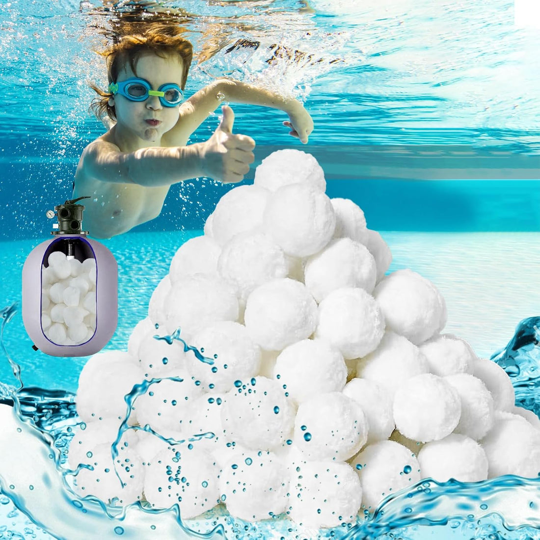 MAQIHAN 2 lbs Pool Filter Balls - Sand Filter Ball