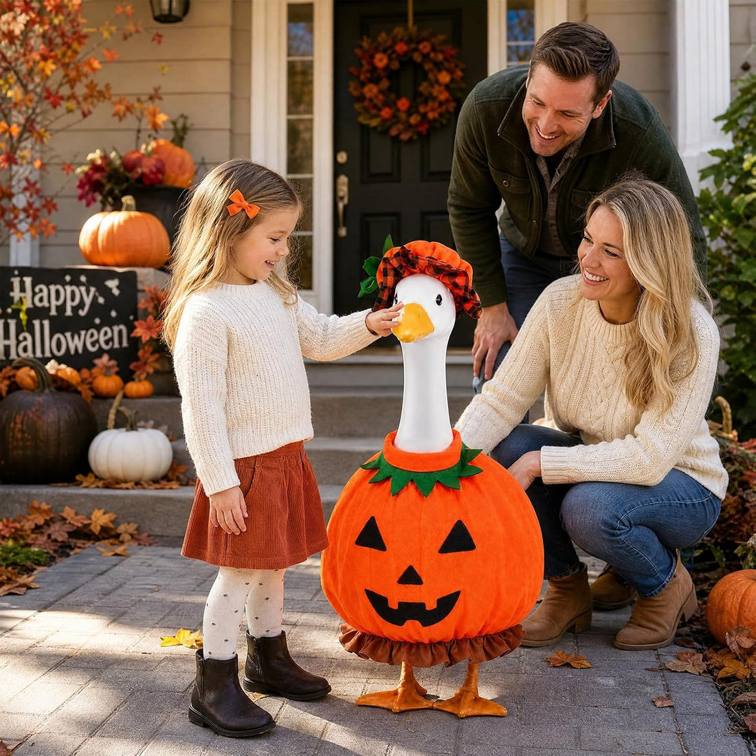 Halloween Witch Porch Goose Outfit With Hat Cape for 23'' Goose