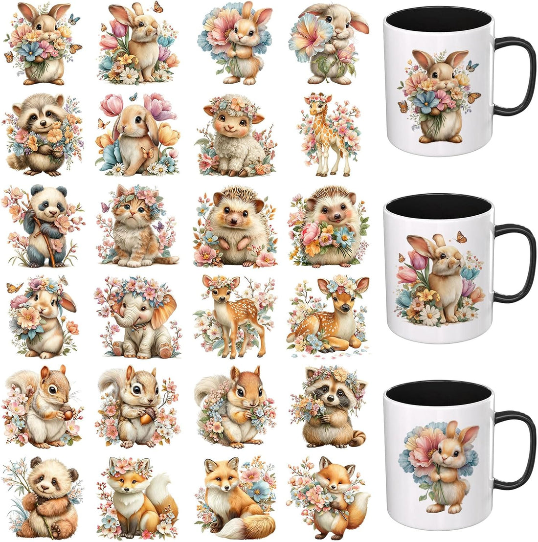 24PCS Christmas Reindeer UV DTF Cup Wrap