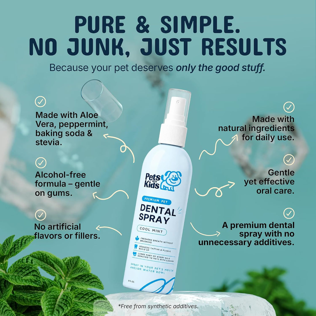 Pets are Kids Dog Dental Spray with Mint Formula Water Additive, 8oz