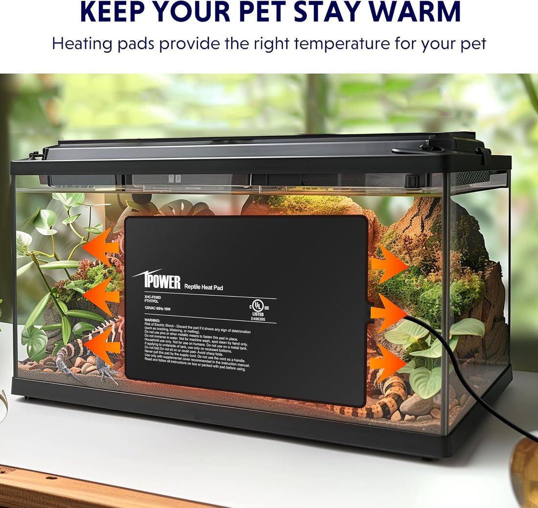 iPower Reptile Heat Pad 8 by12 Inch Under Tank Terrarium Warmer 16W