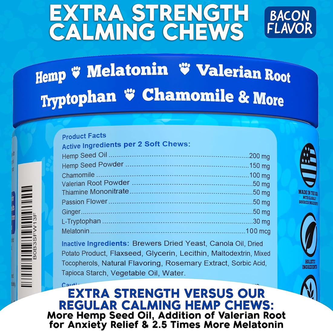 Well Loved Calming Chews for Dogs - Dog Calm Treats Extra Strength
