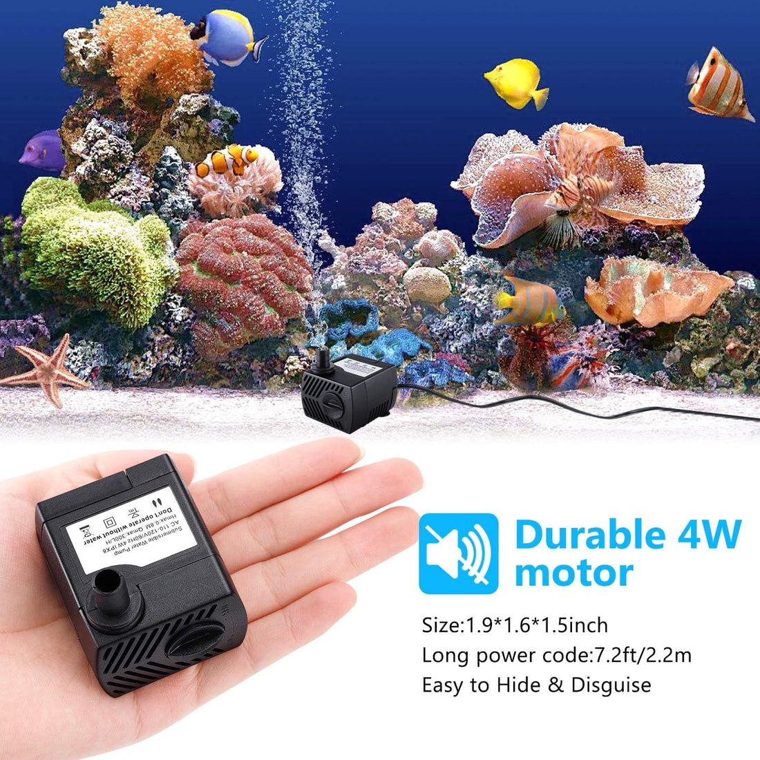 CWKJ Fountain Pump, 80GPH Submersible Water Pump
