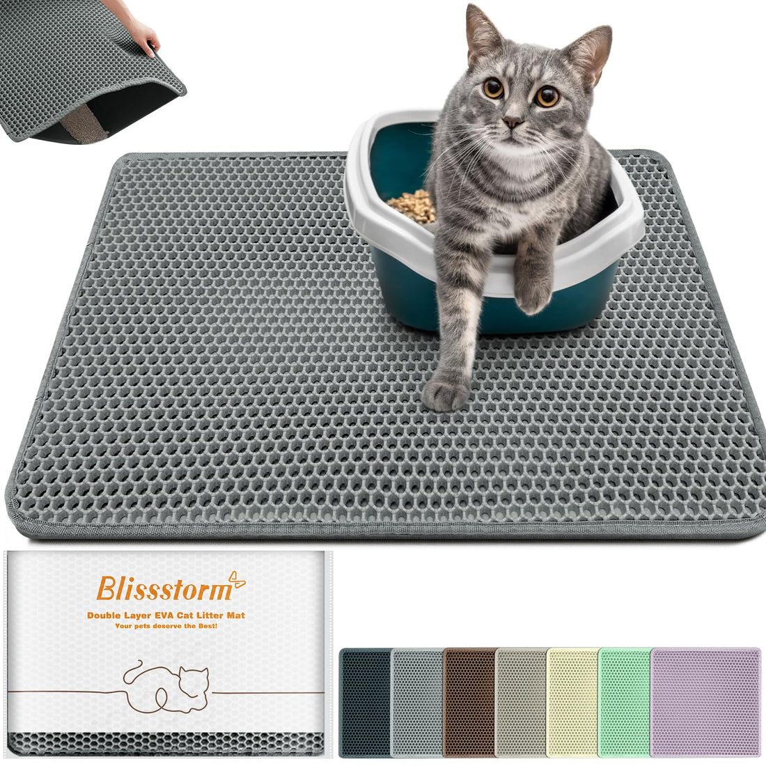blissstorm Waterproof Cat Litter Mat