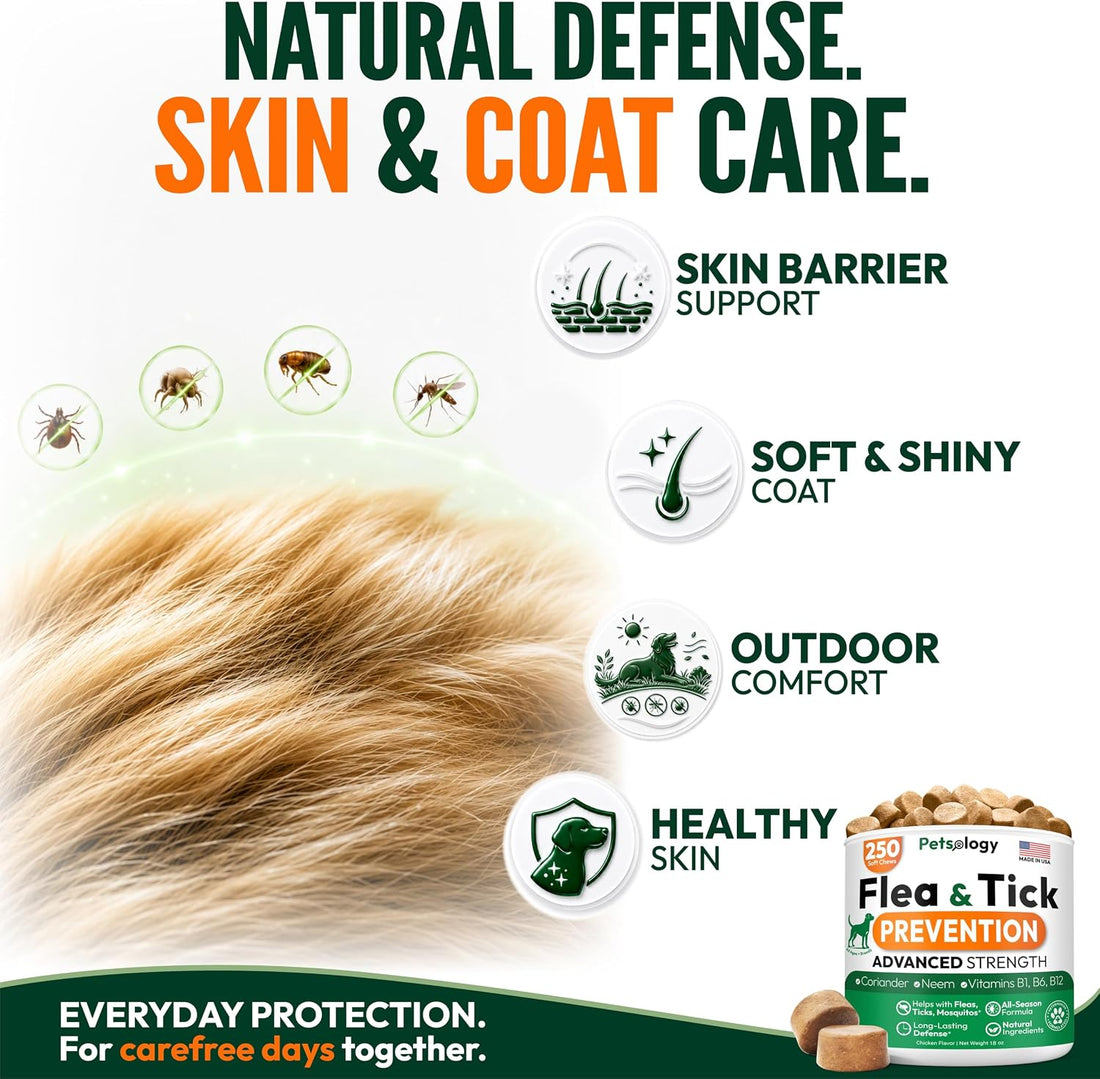 Flea and Tick Prevention for Dogs Pills - 250 Chews