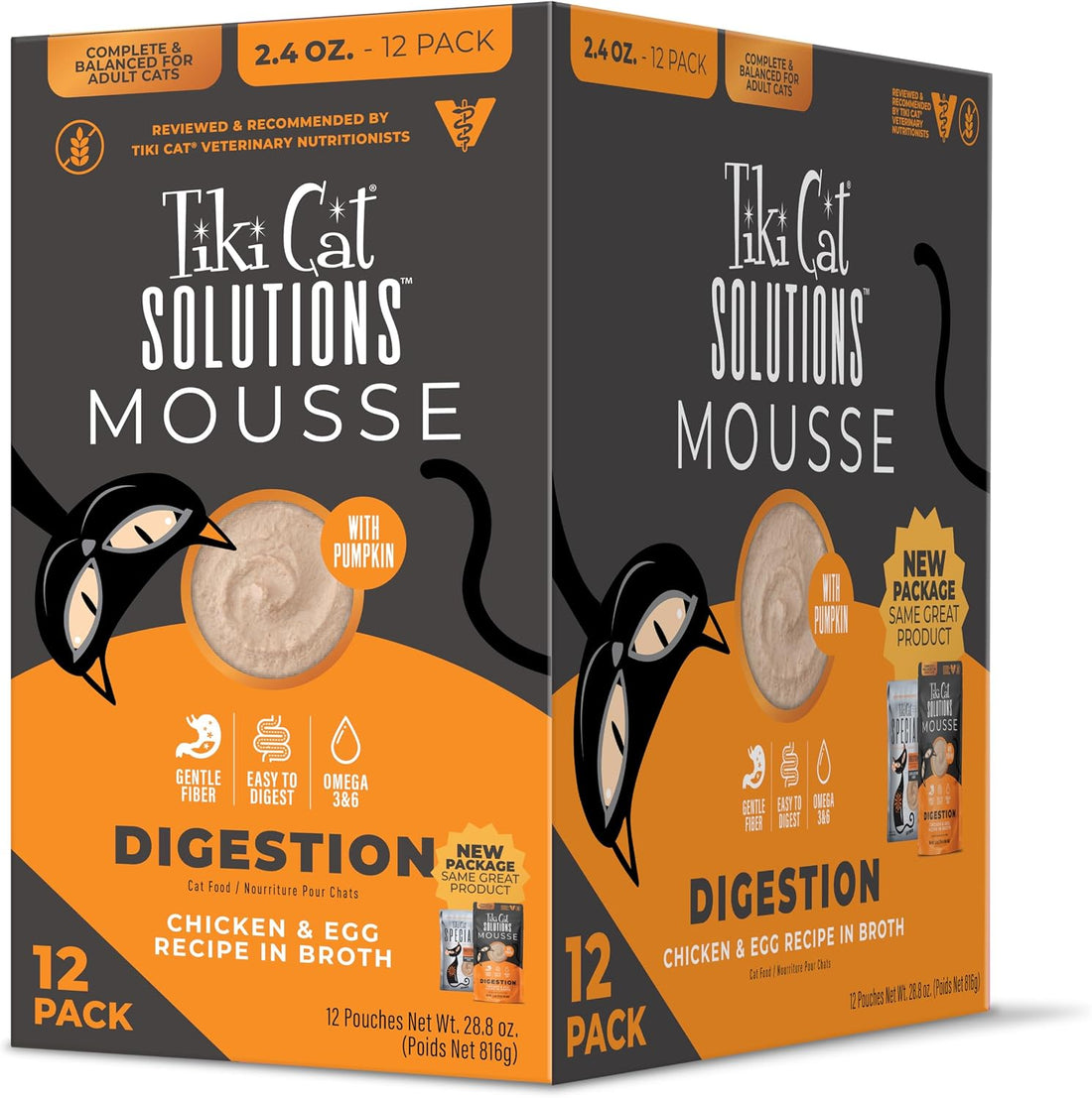 Tiki Cat Solutions Mousse Multipack, Wet Cat Food, Digestion