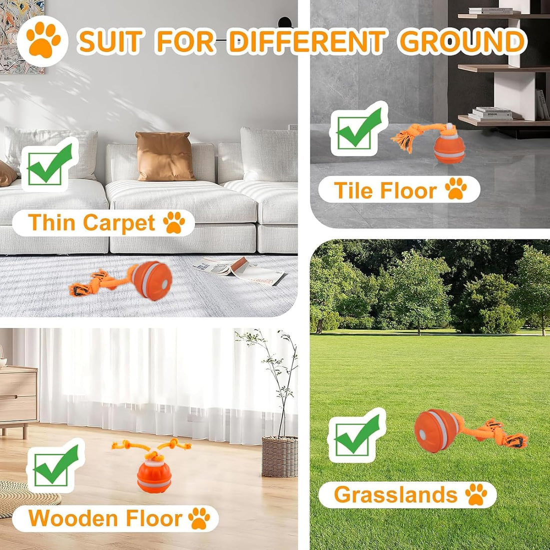 P06 Smart Interactive Dog Toys Dog Balls with Rope for Small Medium