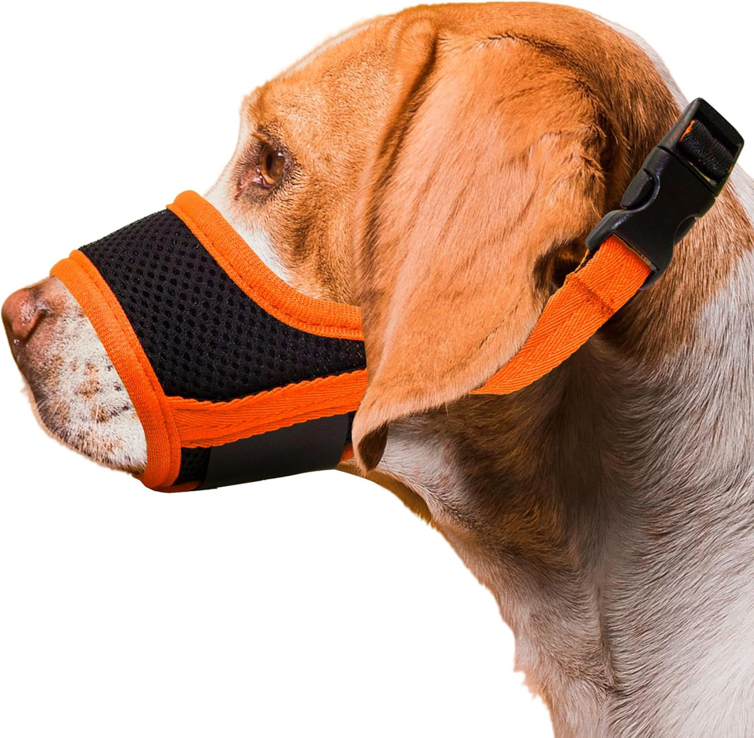 Seyezo Dog Muzzle, Breathable Nylon for Small Medium Large Dogs, Black