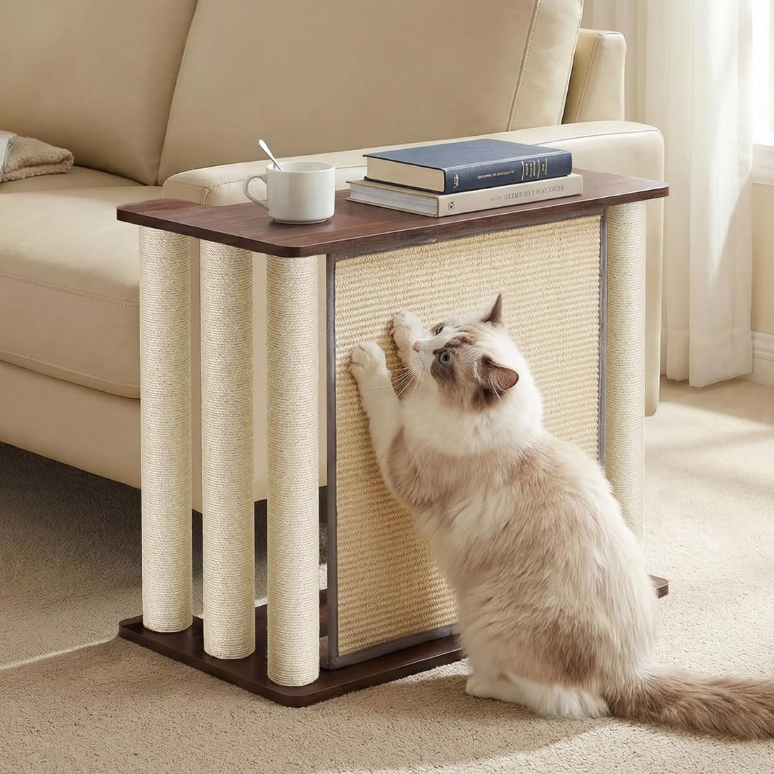 Veehoo Cat Scratcher Side Table for Couch, Sofa Protector End Table
