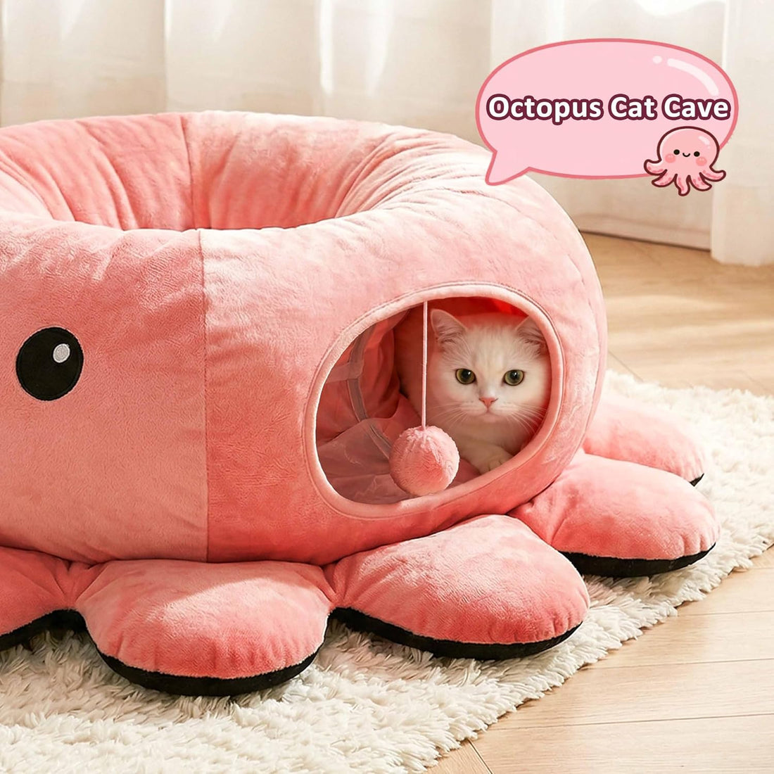 VIEFIN Cat Tunnel Bed with 20 Cat Toys