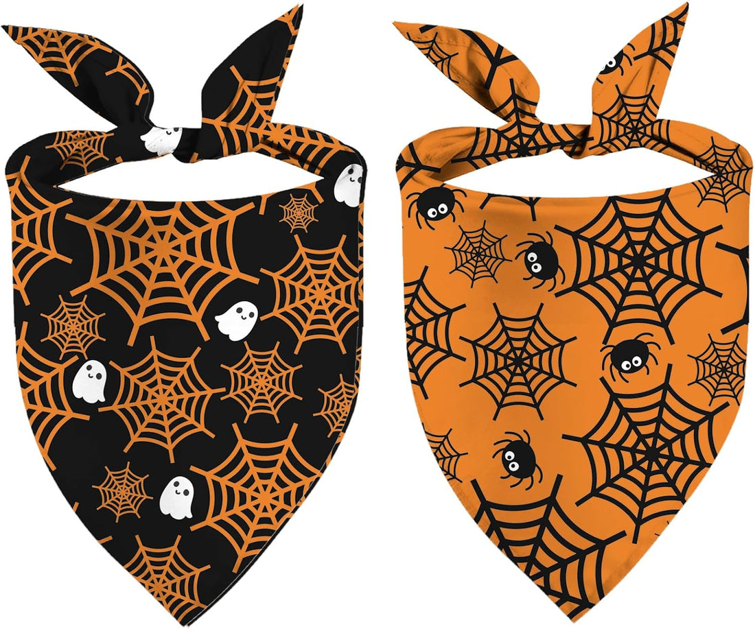 Halloween Dog Bandana Ghost Boo Scarf for Small Medium Large Dogs