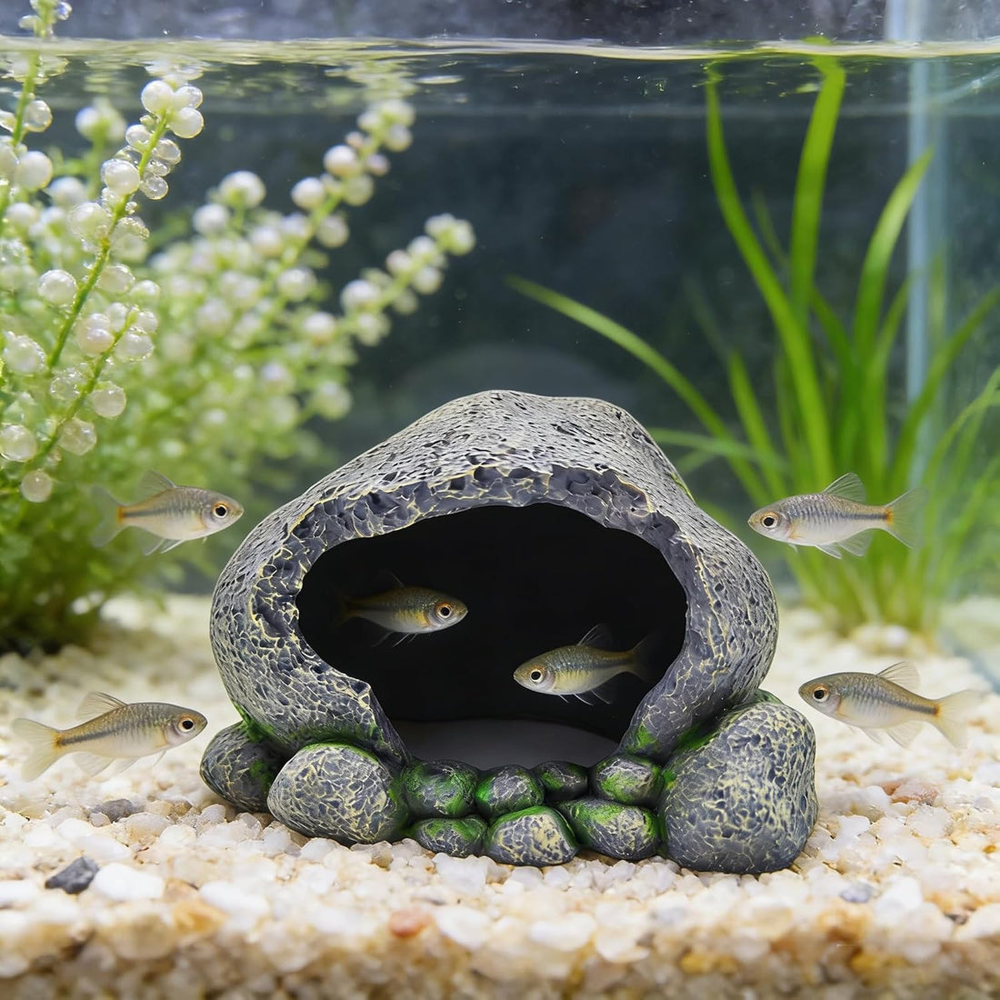 Aquarium Decoration Beta Fish Shrimp Reptile Rocks Hiding Cave