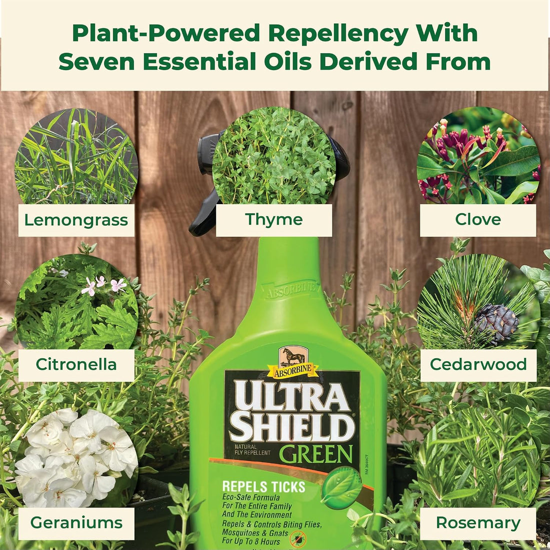 Absorbine UltraShield Green Natural Insect Repellent, 32 oz Sprayer