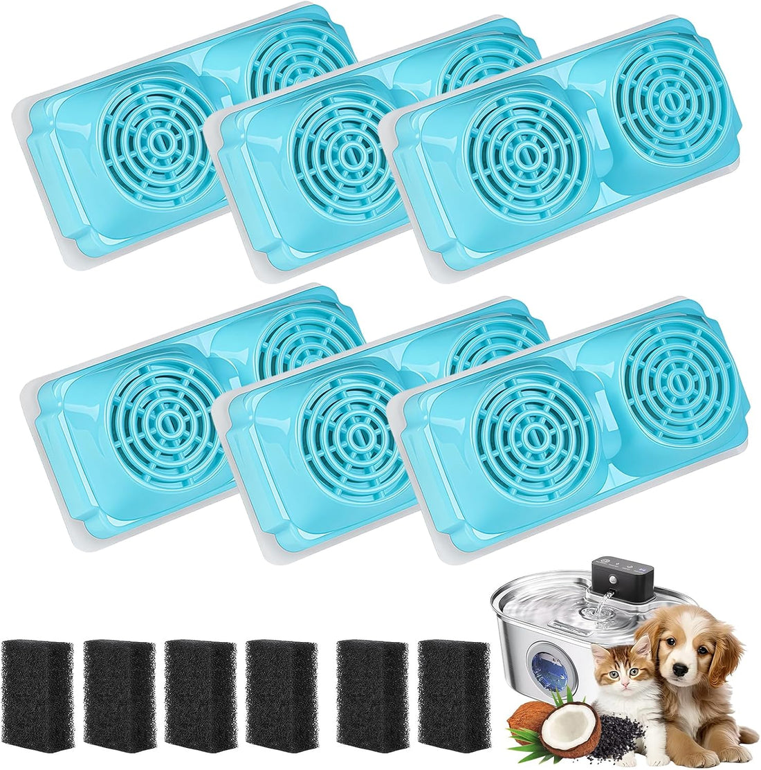8-Pack Pet Water Fountain Filter Compatible with Emdoro Pet Water