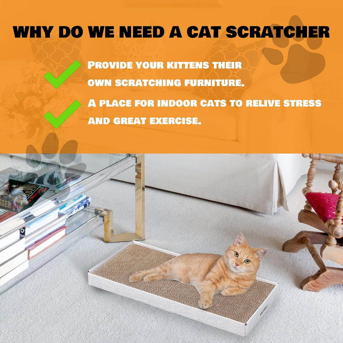 Cardboard Scratcher Pad Scratching Post:Smartbean 3PCS Cat