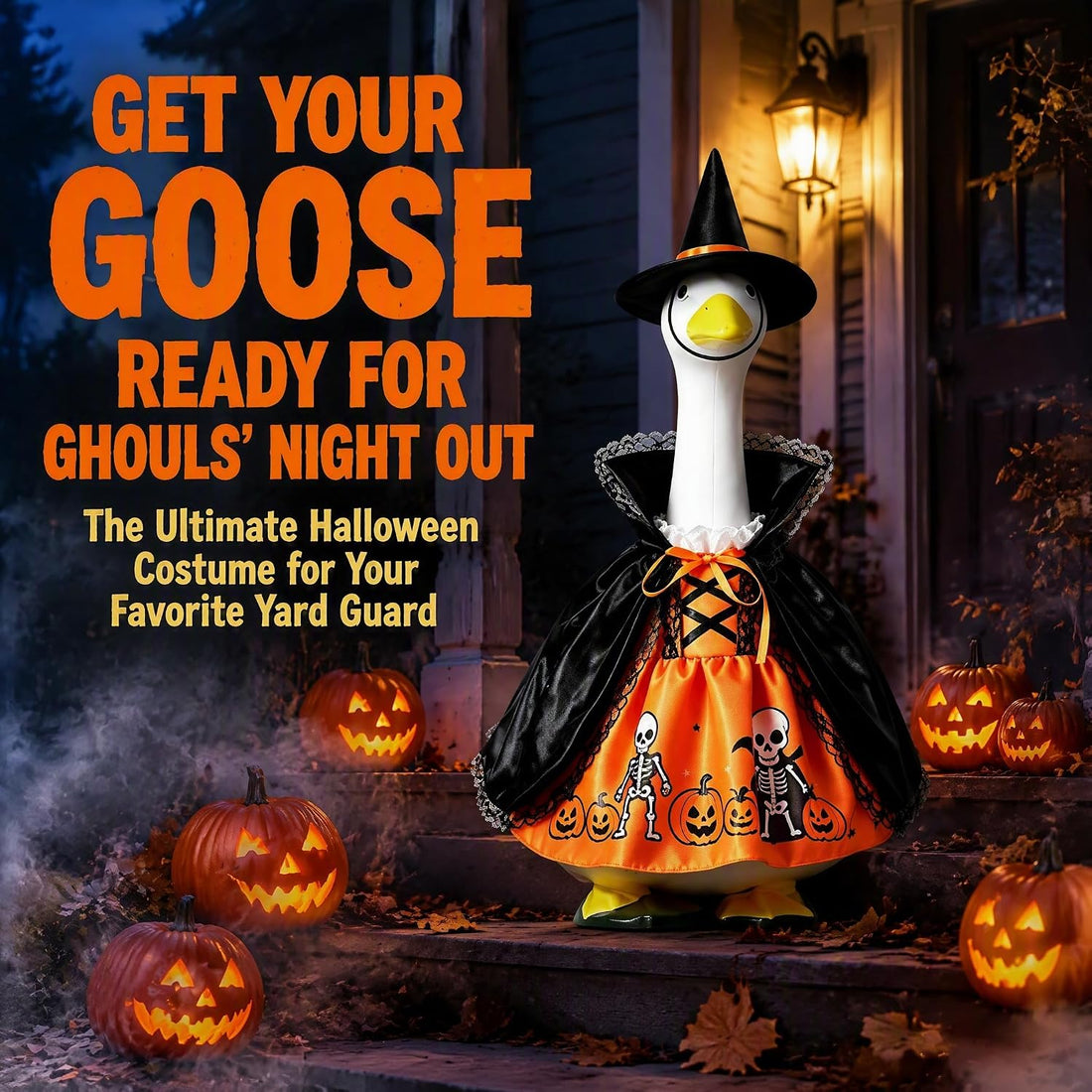 Porch Goose Halloween Outfit, 23-Inch Lawn Goose Costume Set