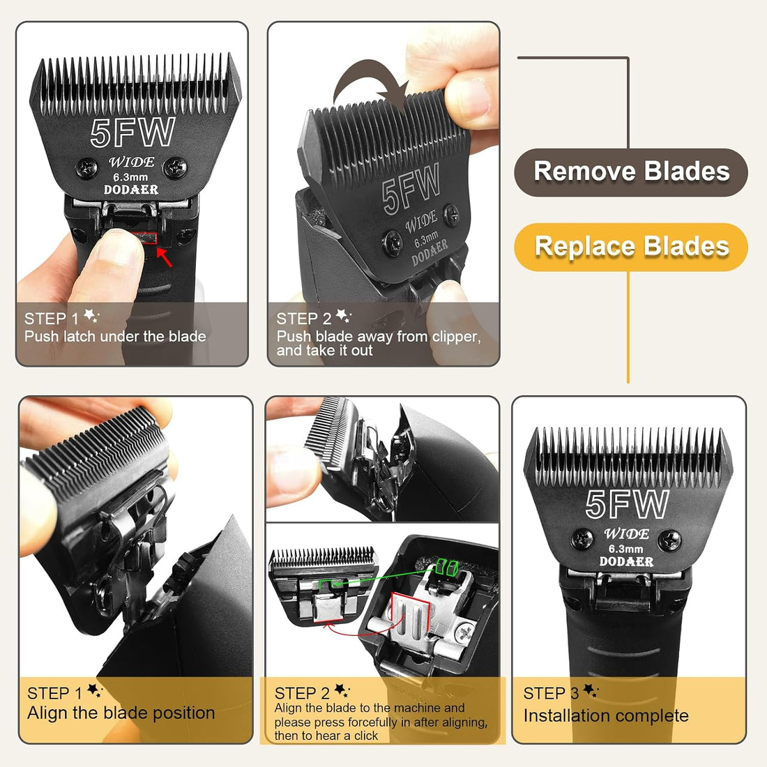 30W Blade for Dog Grooming Compatible with Andis,Oster A5,Wahl km10