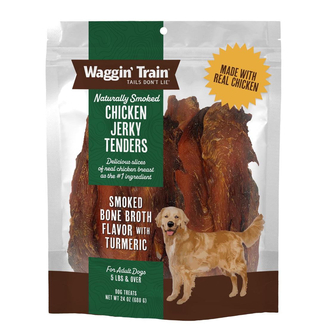 Waggin' Train Smoked Chicken Jerky Tenders for Dogs with Turmeric