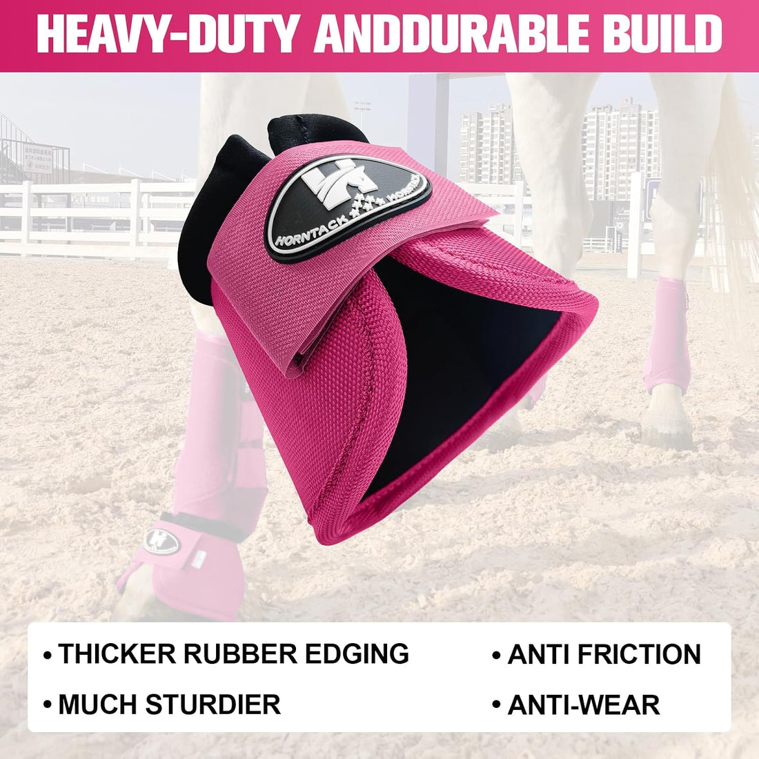 Horse Bell Boots for Outdoor Sports(Raspberry, XL)