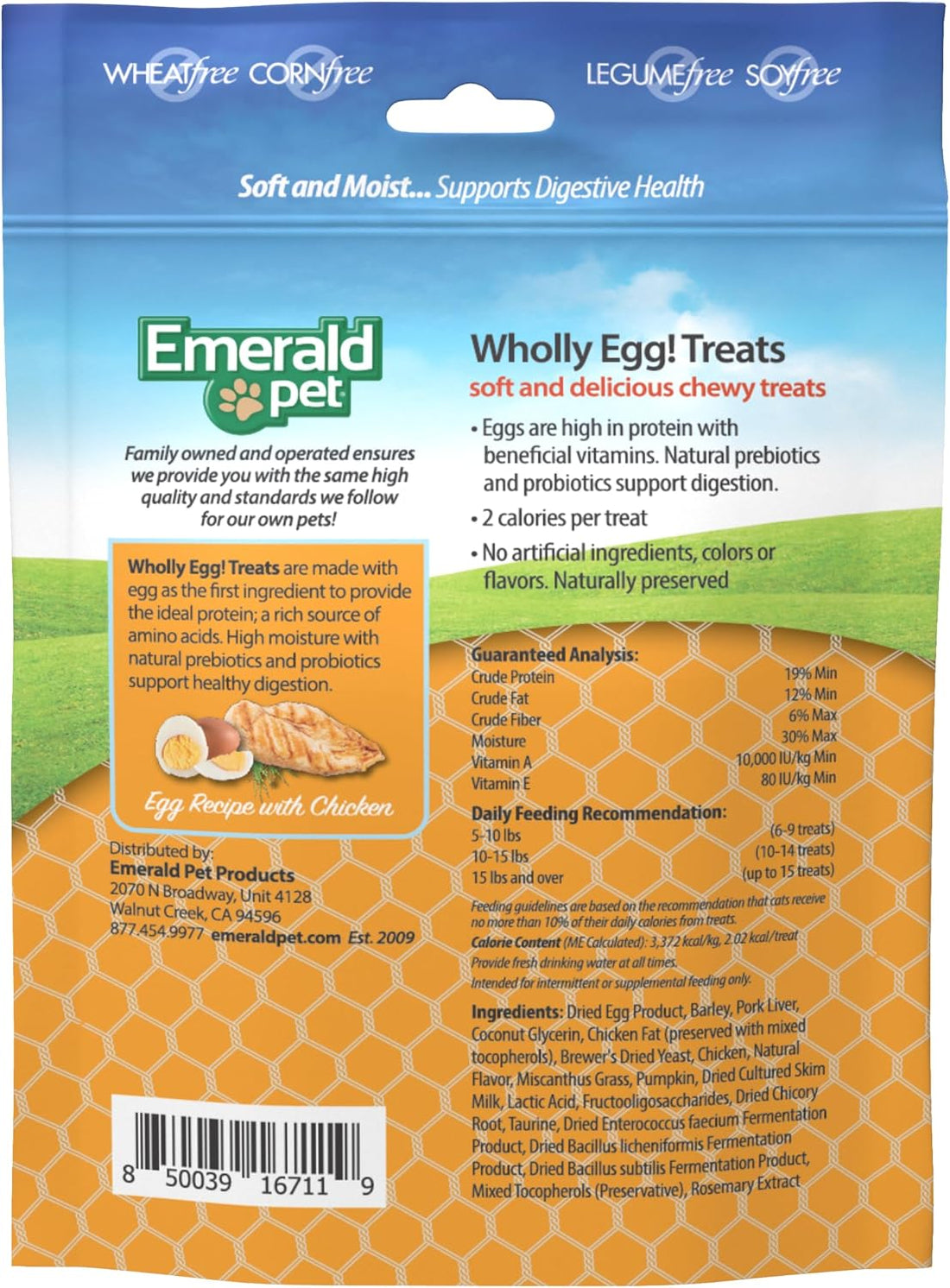 Emerald Pet Wholly Egg Cat Treats for Digestive Health