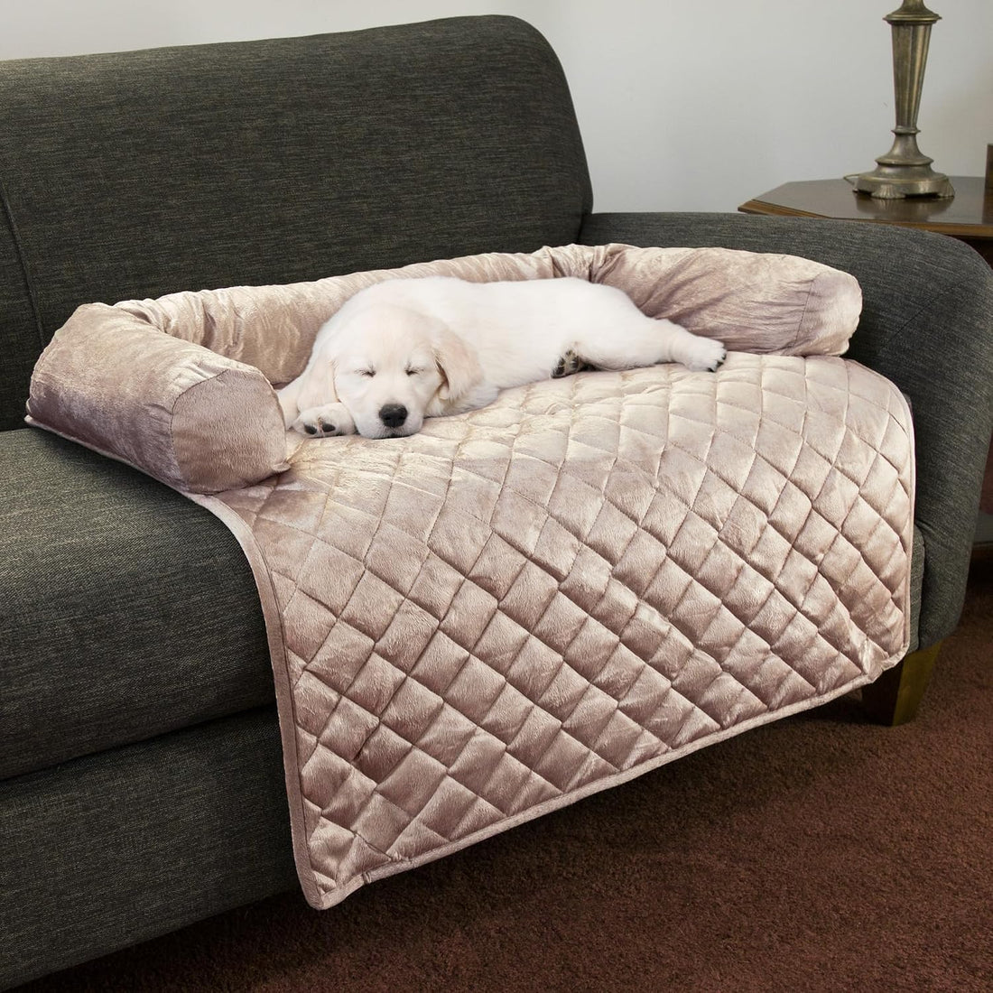 Couch Cover for Dogs - 35x35 Pet Furniture Protector with Memory Foam