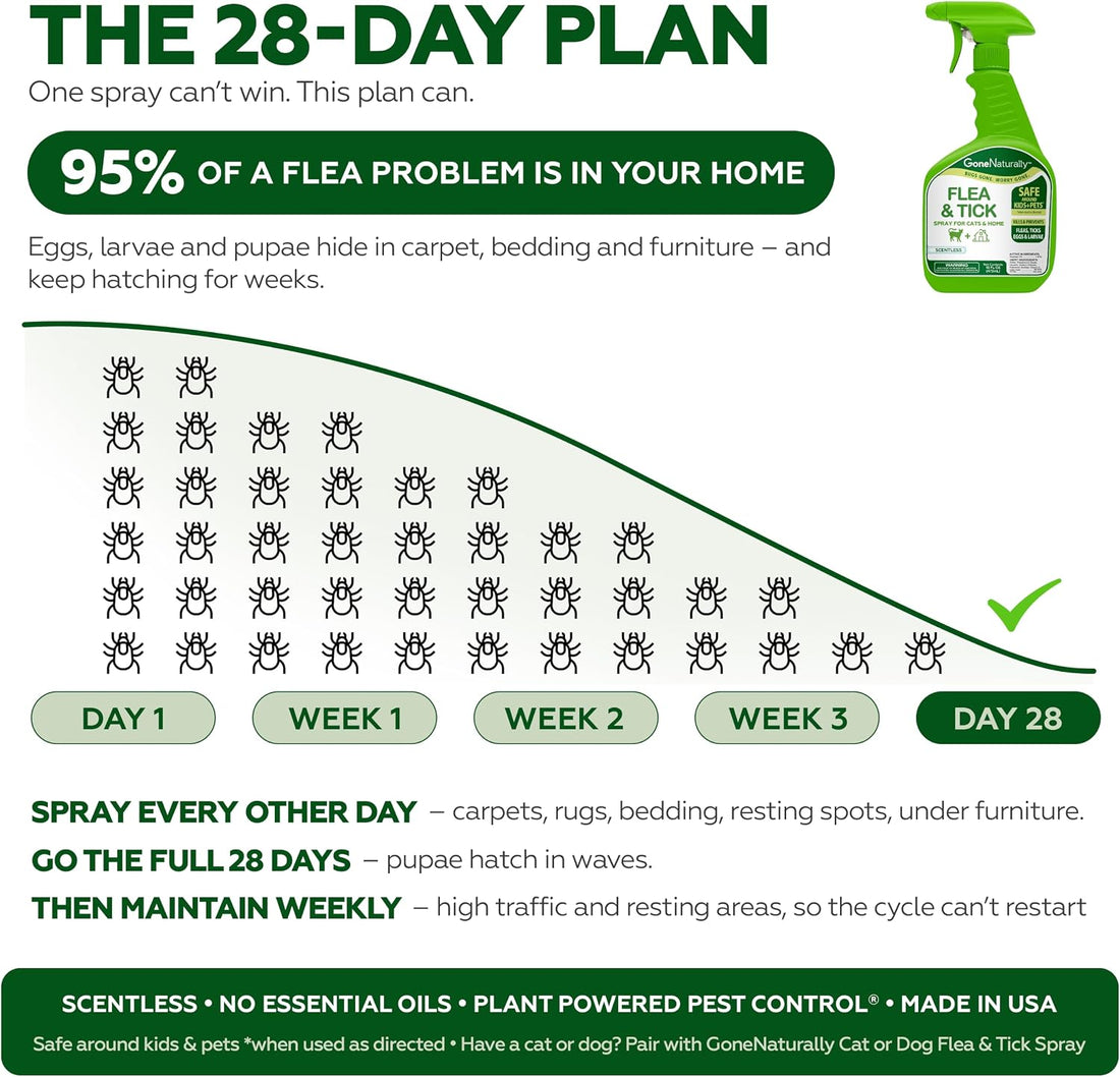 Flea and Tick Spray for Cats & Home