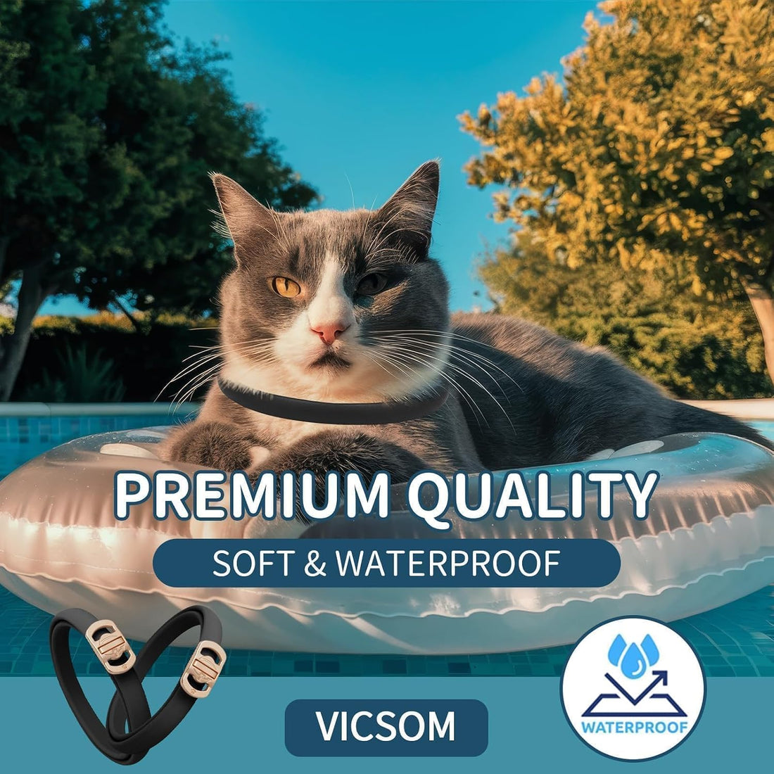 VICSOM Flea Collar for Cats, Flea and Tick Prevention for Cats, 4 Pack