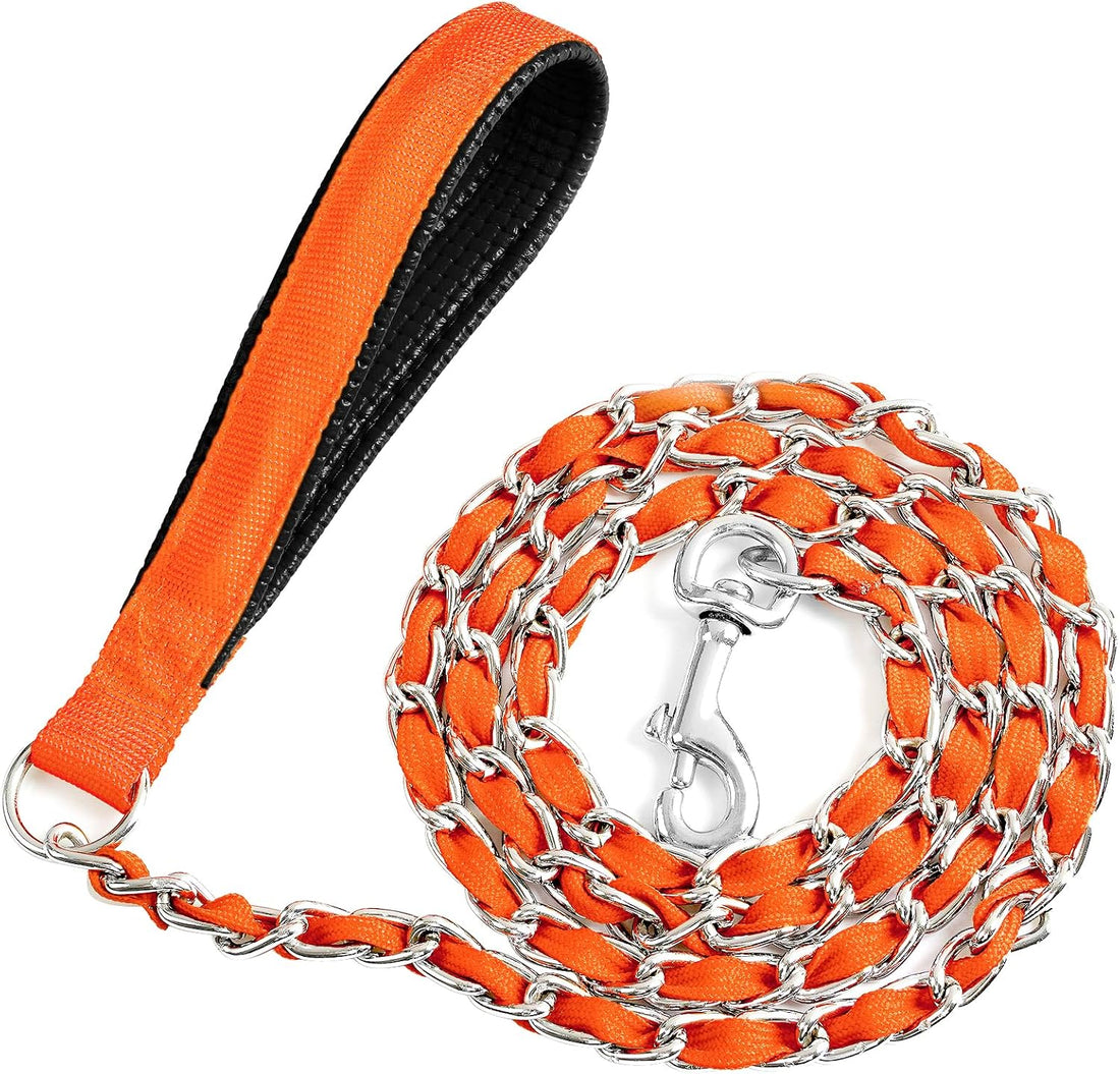 Metal Chain Dog Leash Chew Proof for Dogs, Black, 3.0mm, 4FT