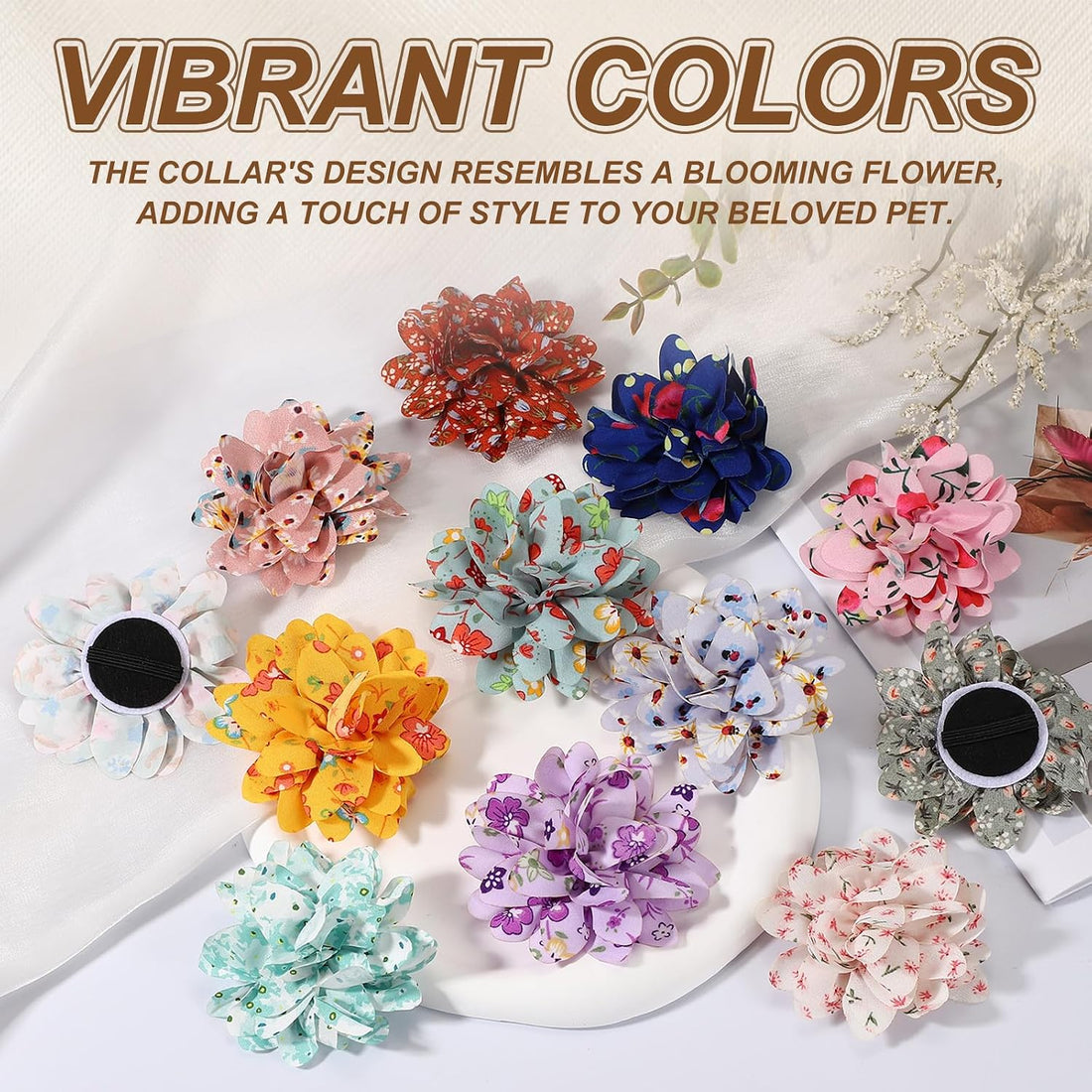 Dog Collar Flowers, Pet Flower Charms